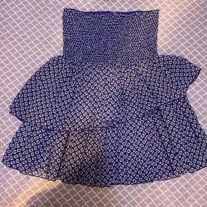 Maje smocked waist purple floral skirt